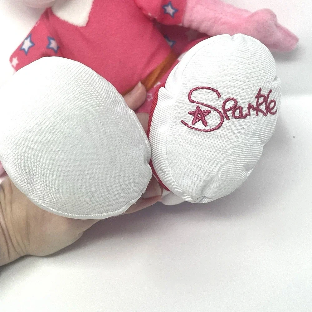 Parkdean Resorts Starland Krew Sparkle Plush Pink Bunny Rabbit Mascot Toy‎ Crown